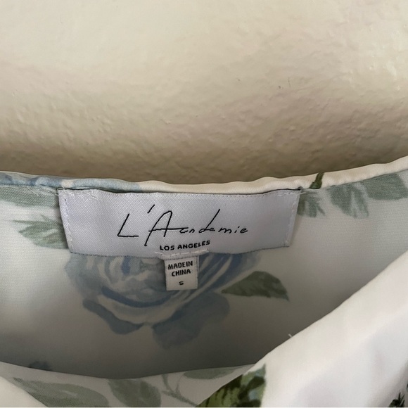 L’Academie Blue Floral Bodysuit Off the Shoulder Revolve Size Small - Picture 7 of 11